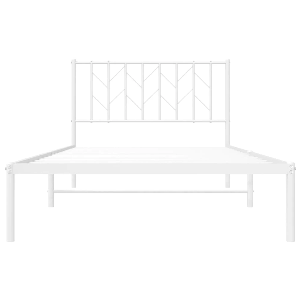 Lova Metalinis lovos rėmas su galvūgaliu, baltos spalvos, 107x203cm