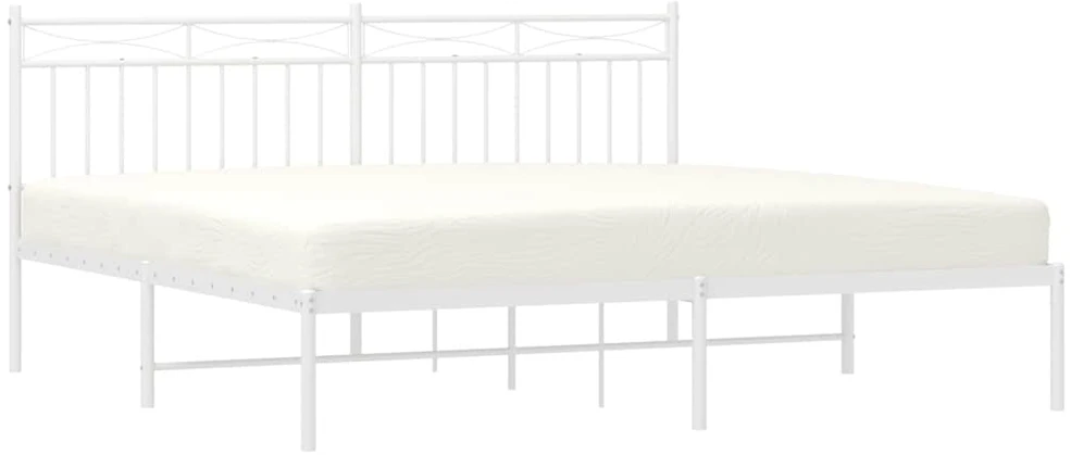Lova Metalinis lovos rėmas su galvūgaliu, baltos spalvos, 183x213cm