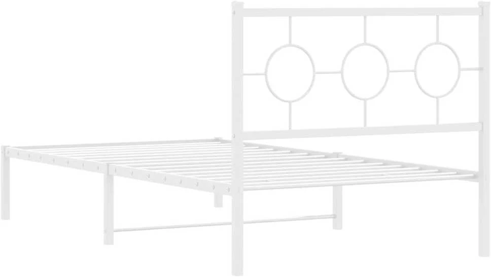 Lova Metalinis lovos rėmas su galvūgaliu, baltos spalvos, 100x190cm