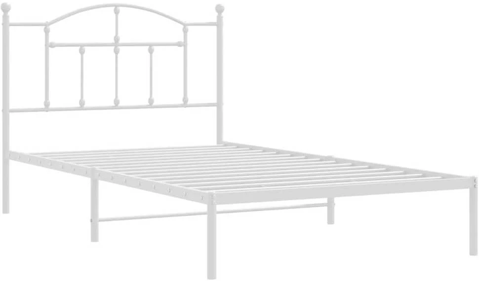 Lova Metalinis lovos rėmas su galvūgaliu, baltos spalvos, 107x203cm