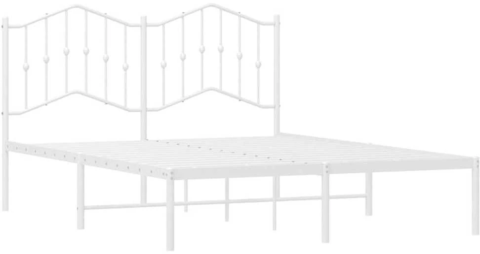 Lova Metalinis lovos rėmas su galvūgaliu, baltos spalvos, 135x190cm