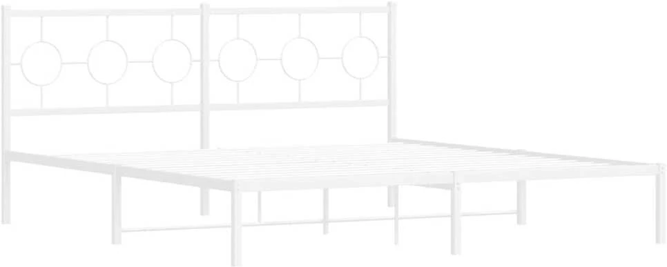 Lova Metalinis lovos rėmas su galvūgaliu, baltos spalvos, 183x213cm