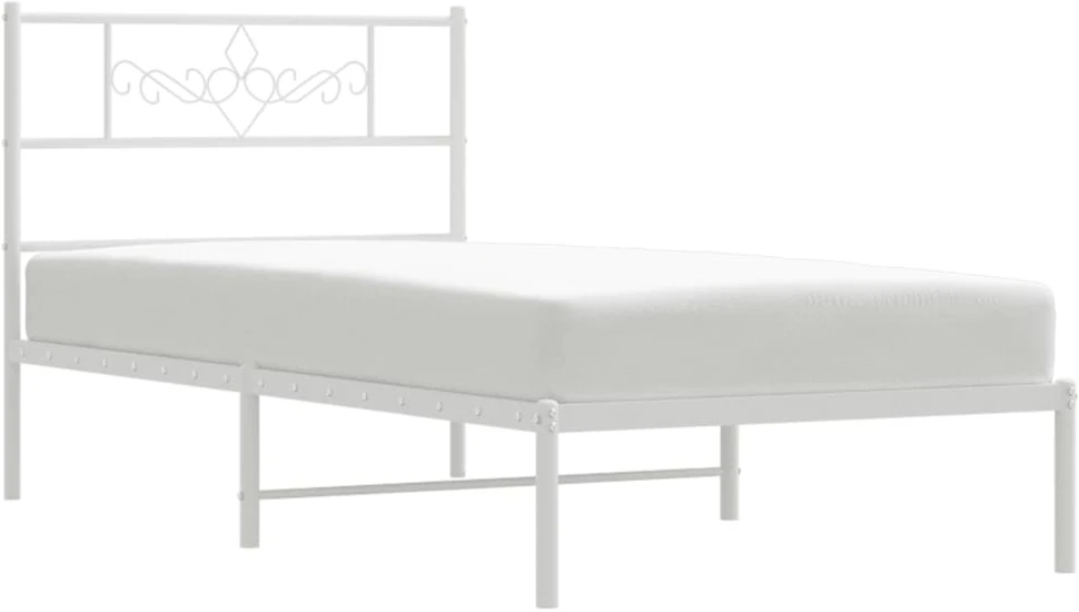 Lova Metalinis lovos rėmas su galvūgaliu, baltos spalvos, 107x203cm