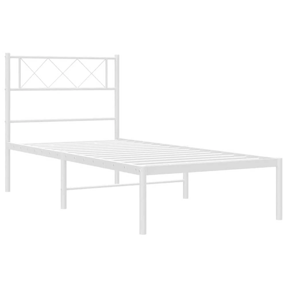 Lova Metalinis lovos rėmas su galvūgaliu, baltos spalvos, 100x190cm