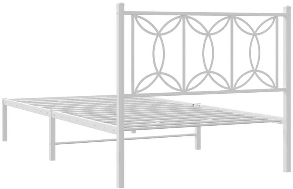 Lova Metalinis lovos rėmas su galvūgaliu, baltos spalvos, 107x203cm
