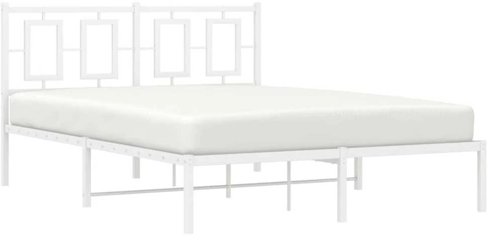Lova Metalinis lovos rėmas su galvūgaliu, baltos spalvos, 135x190cm