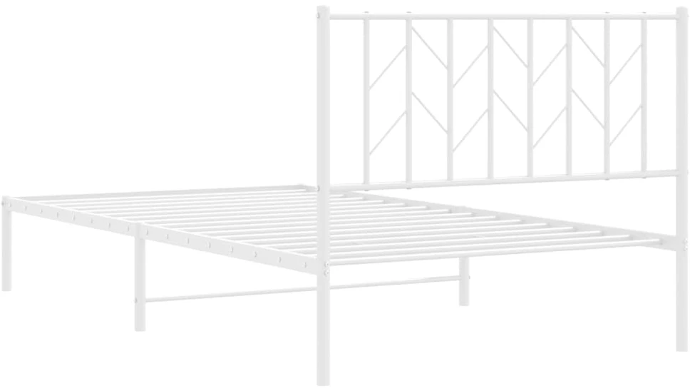 Lova Metalinis lovos rėmas su galvūgaliu, baltos spalvos, 107x203cm