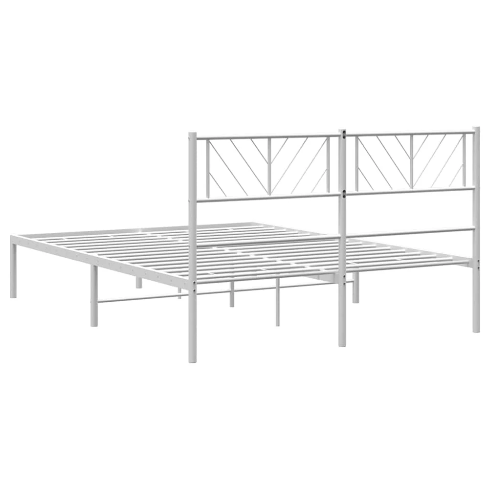 Lova Metalinis lovos rėmas su galvūgaliu, baltos spalvos, 135x190cm