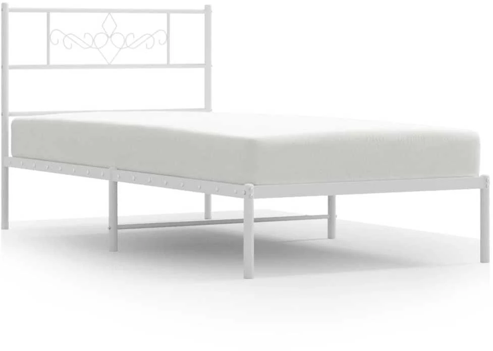 Lova Metalinis lovos rėmas su galvūgaliu, baltos spalvos, 107x203cm