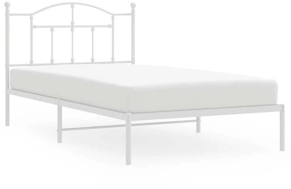 Lova Metalinis lovos rėmas su galvūgaliu, baltos spalvos, 107x203cm