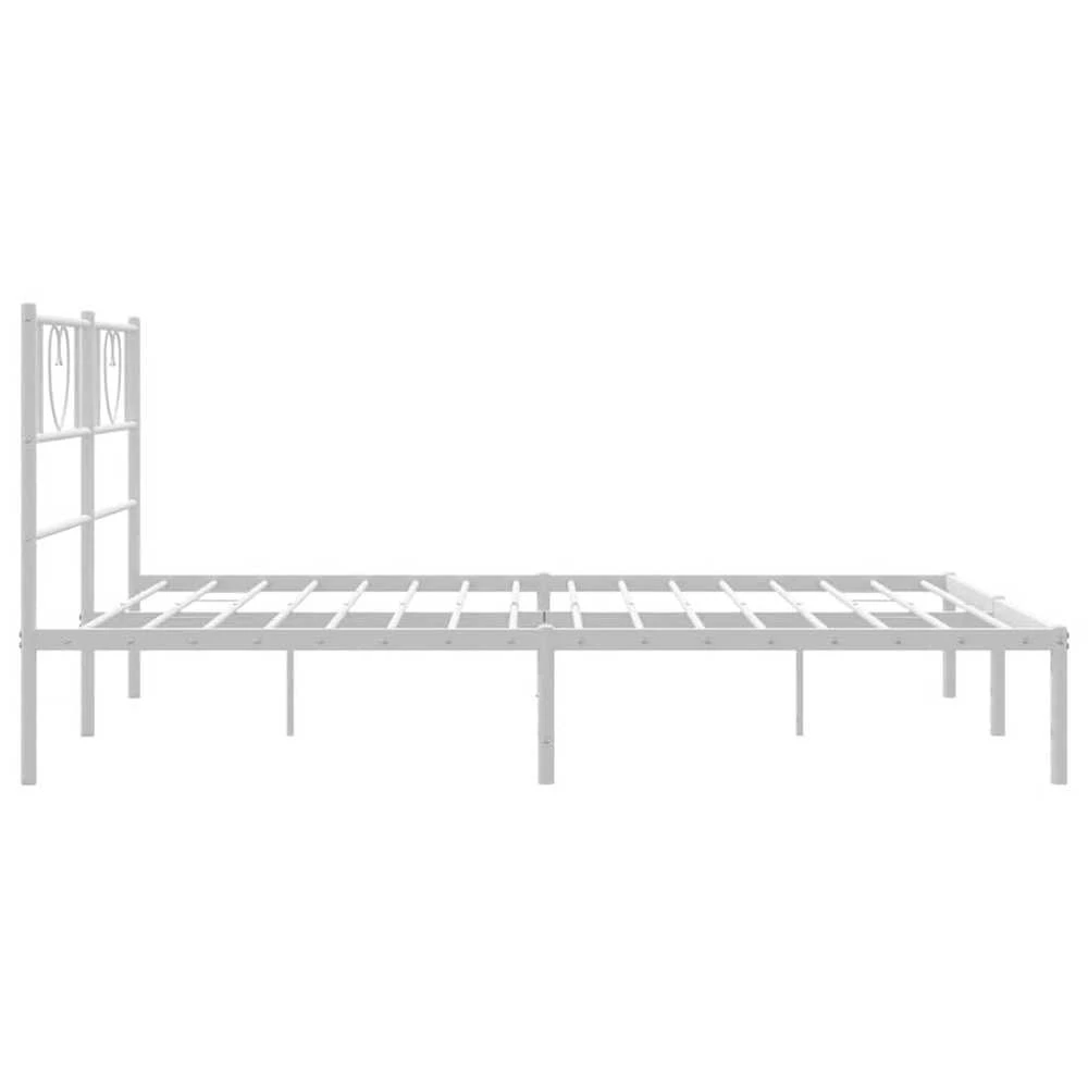 Lova Metalinis lovos rėmas su galvūgaliu, baltos spalvos, 135x190cm