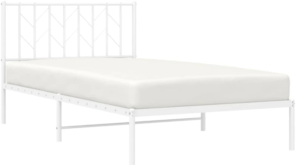 Lova Metalinis lovos rėmas su galvūgaliu, baltos spalvos, 107x203cm
