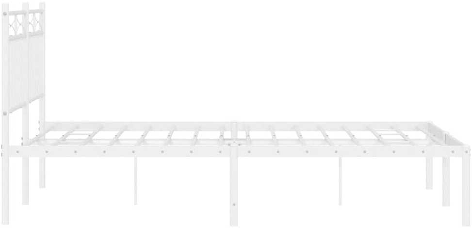 Lova Metalinis lovos rėmas su galvūgaliu, baltos spalvos, 135x190cm