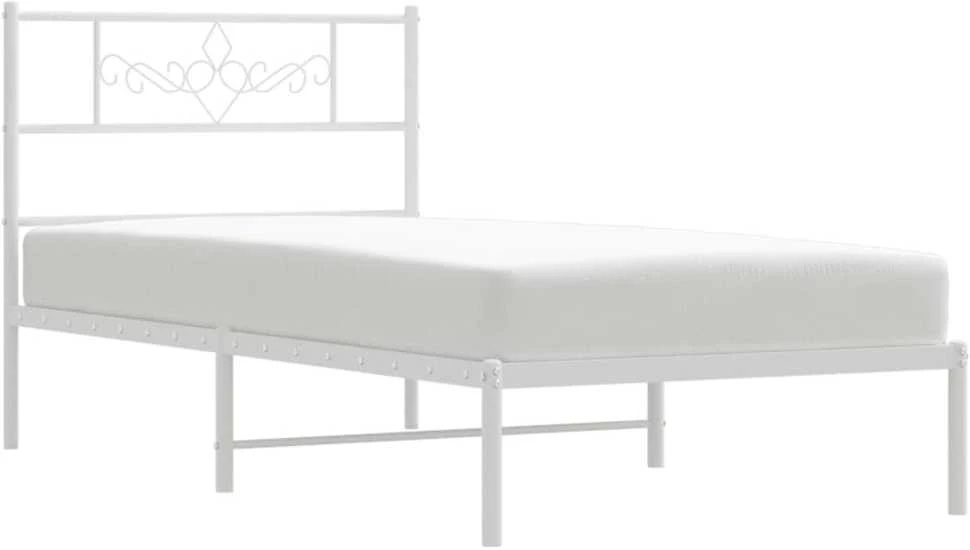 Lova Metalinis lovos rėmas su galvūgaliu, baltos spalvos, 107x203cm