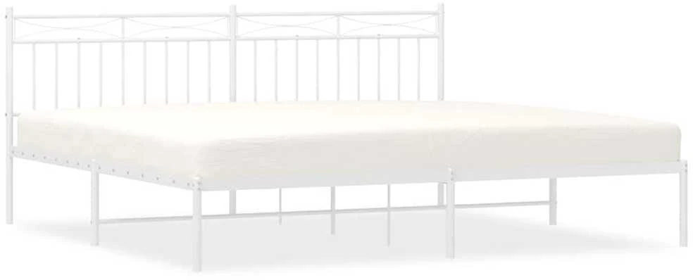 Lova Metalinis lovos rėmas su galvūgaliu, baltos spalvos, 193x203cm
