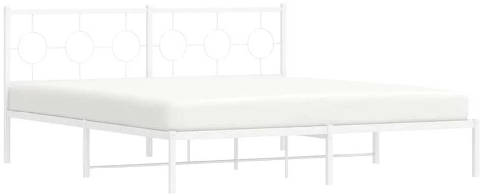 Lova Metalinis lovos rėmas su galvūgaliu, baltos spalvos, 183x213cm
