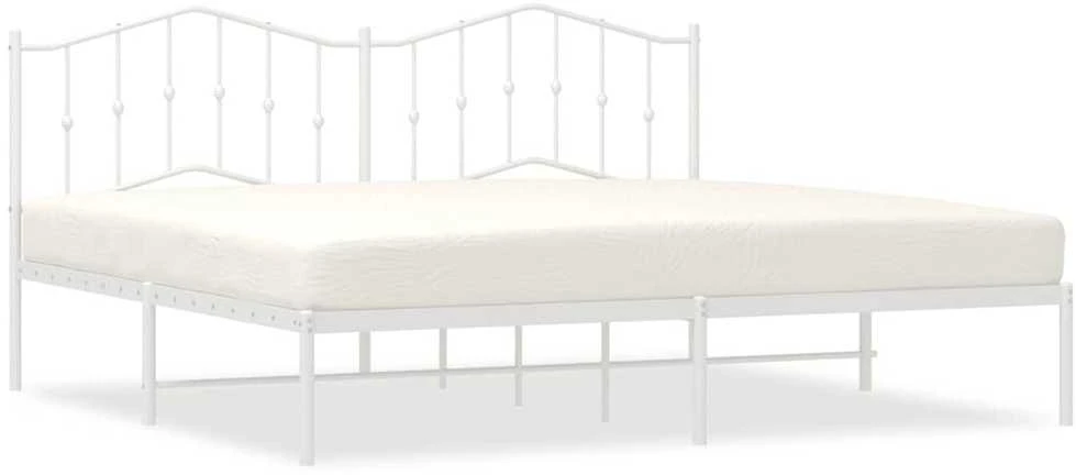 Lova Metalinis lovos rėmas su galvūgaliu, baltos spalvos, 193x203cm