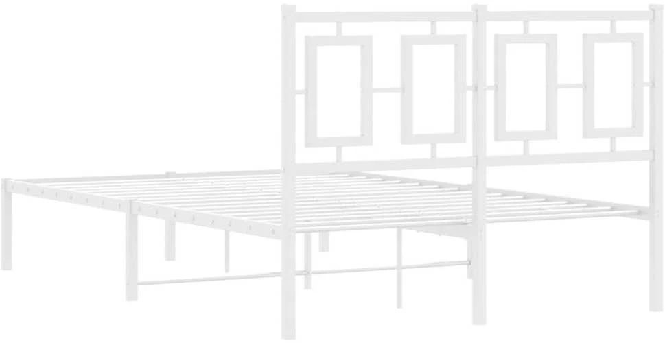 Metalinis lovos rėmas su galvūgaliu, baltos spalvos, 120x200cm