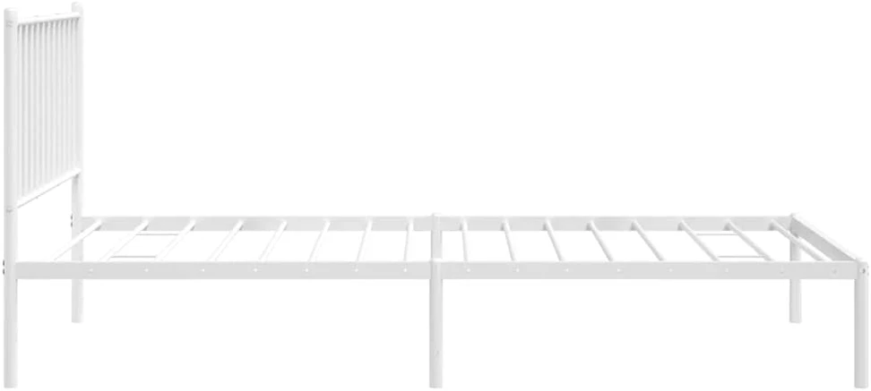 Metalinis lovos rėmas su galvūgaliu, baltos spalvos, 90x200cm