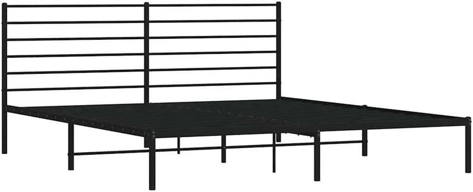 Lova Metalinis lovos rėmas su galvūgaliu, juodos spalvos, 183x213cm