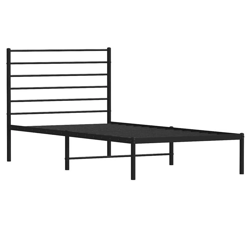 Lova Metalinis lovos rėmas su galvūgaliu, juodos spalvos, 100x190cm