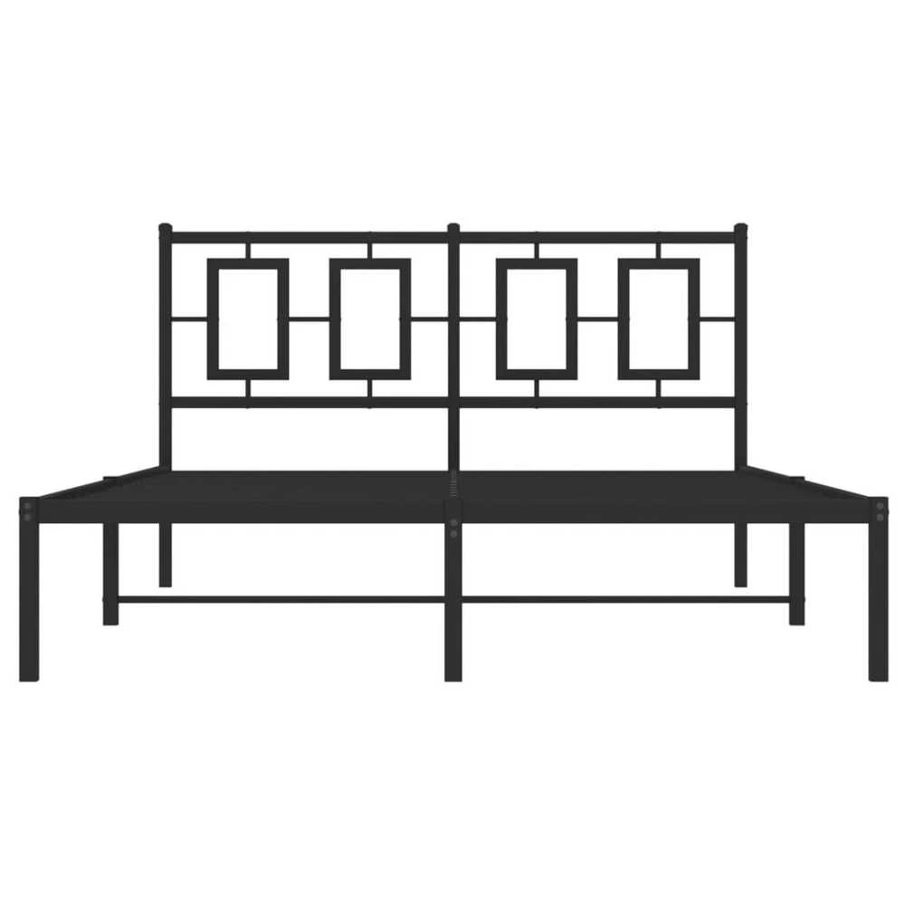 Lova Metalinis lovos rėmas su galvūgaliu, juodos spalvos, 135x190cm
