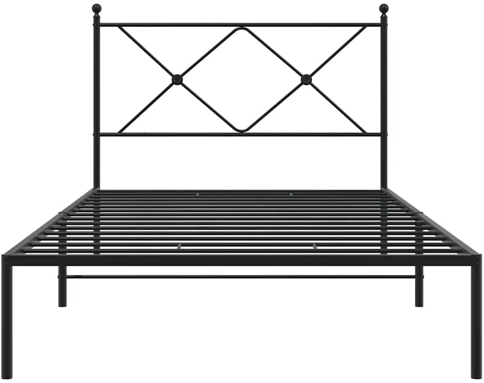 Lova Metalinis lovos rėmas su galvūgaliu, juodos spalvos, 100x190cm