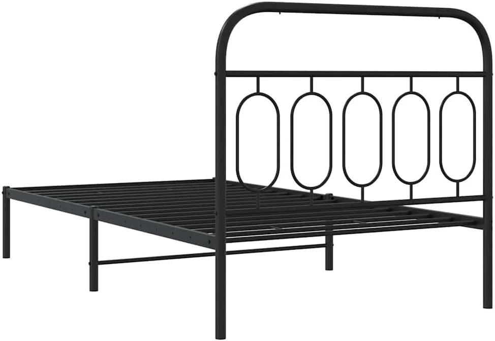 Lova Metalinis lovos rėmas su galvūgaliu, juodos spalvos, 107x203cm