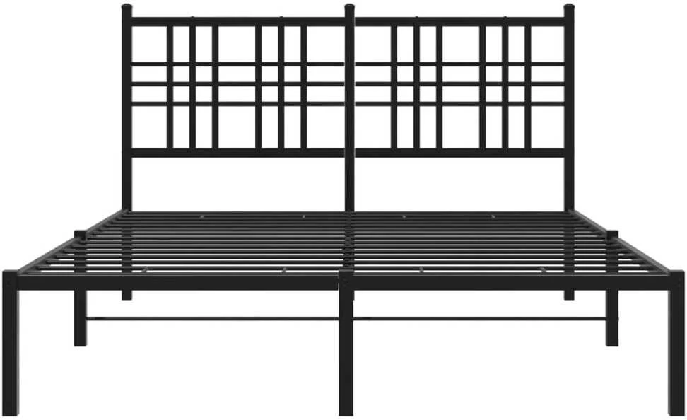Lova Metalinis lovos rėmas su galvūgaliu, juodos spalvos, 120x190 cm