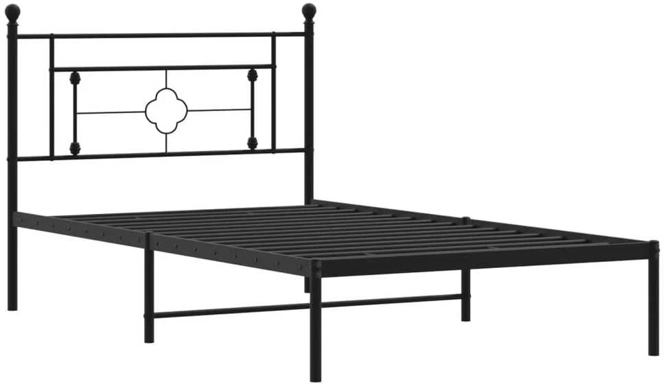 Lova Metalinis lovos rėmas su galvūgaliu, juodos spalvos, 107x203cm