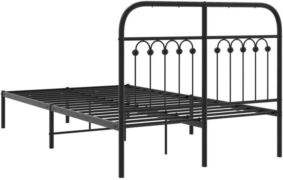 Lova Metalinis lovos rėmas su galvūgaliu, juodos spalvos, 120x190 cm