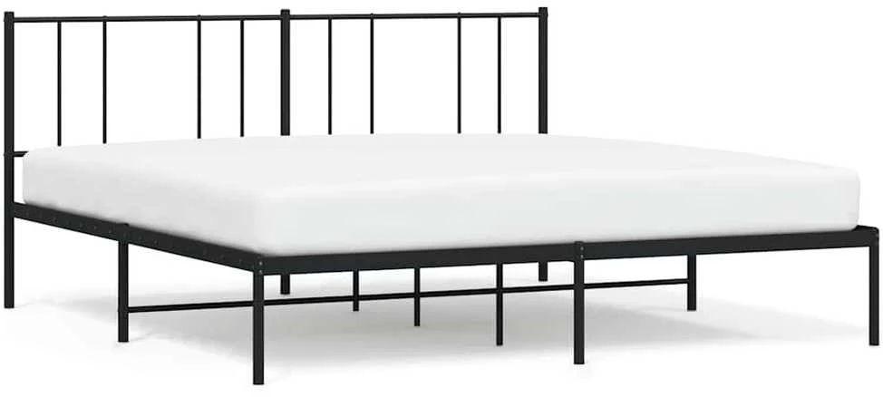 Lova Metalinis lovos rėmas su galvūgaliu, juodos spalvos, 183x213cm