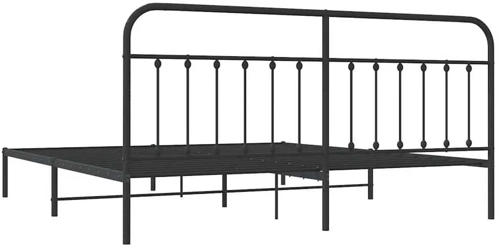 Lova Metalinis lovos rėmas su galvūgaliu, juodos spalvos, 193x203cm