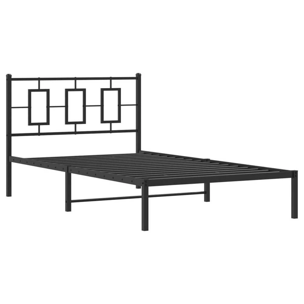 Lova Metalinis lovos rėmas su galvūgaliu, juodos spalvos, 107x203cm