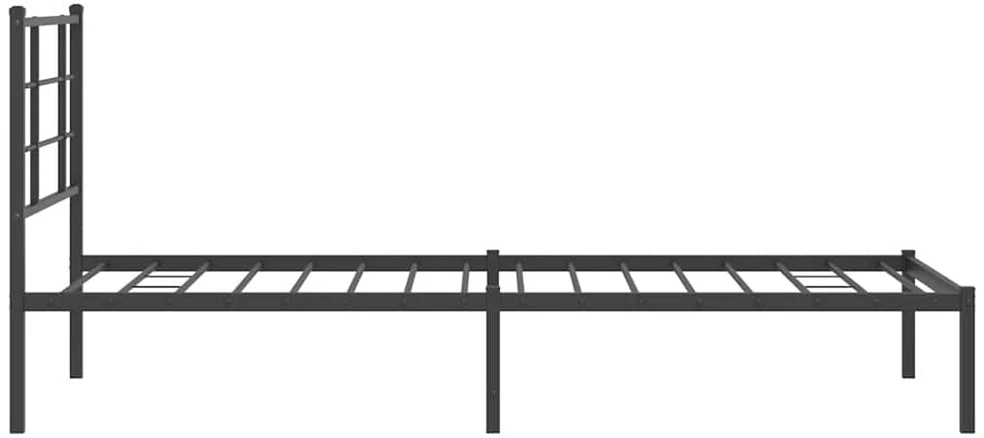 Metalinis lovos rėmas su galvūgaliu, juodos spalvos, 90x200cm