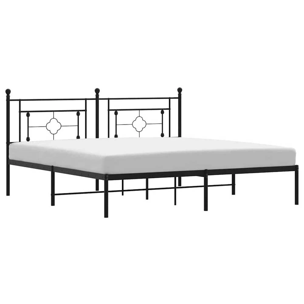 Lova Metalinis lovos rėmas su galvūgaliu, juodos spalvos, 183x213cm