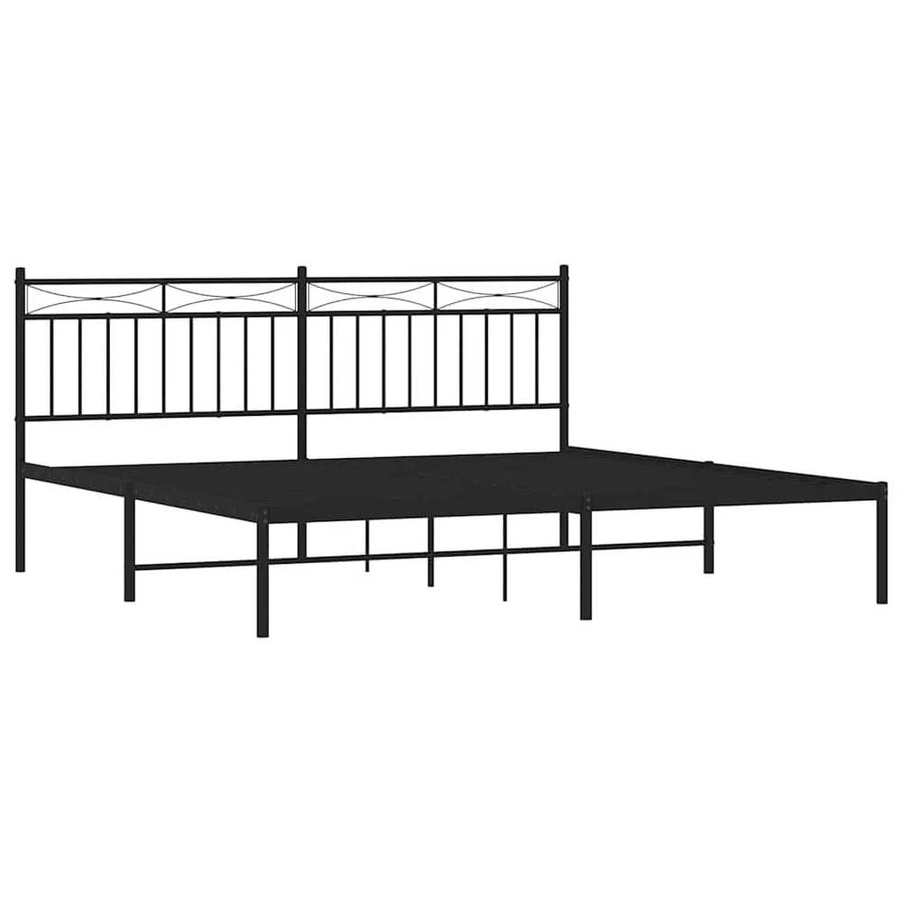 Lova Metalinis lovos rėmas su galvūgaliu, juodos spalvos, 183x213cm