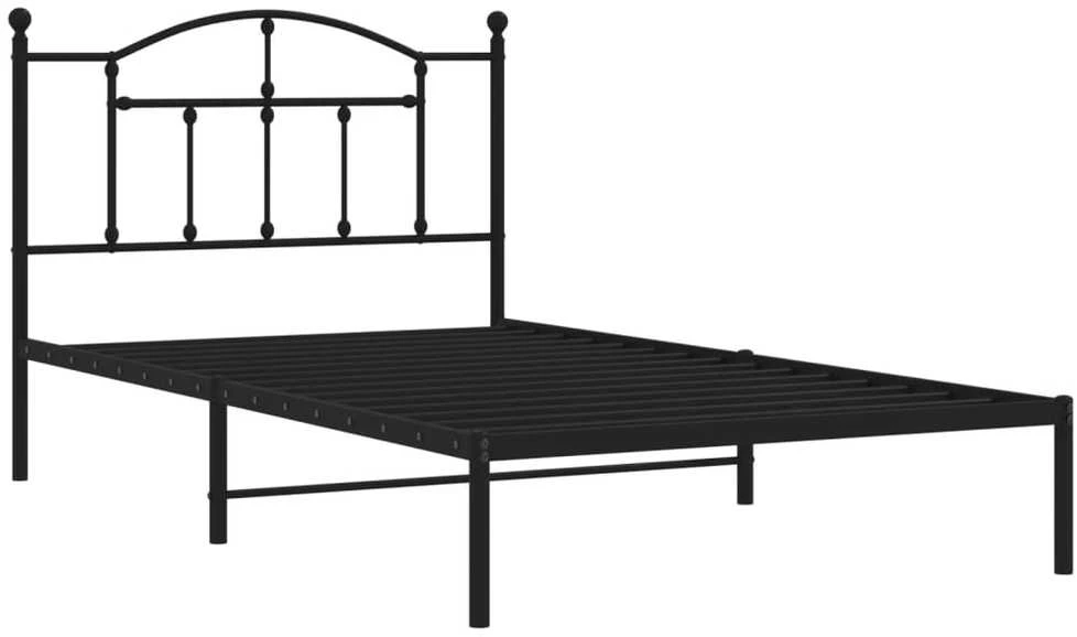 Lova Metalinis lovos rėmas su galvūgaliu, juodos spalvos, 107x203cm