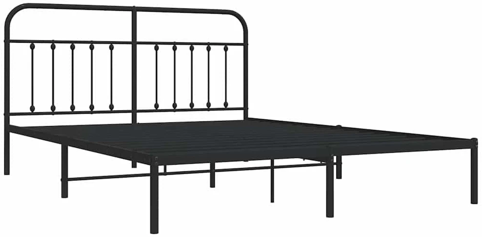 Lova Metalinis lovos rėmas su galvūgaliu, juodos spalvos, 183x213cm