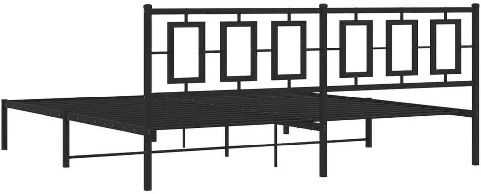 Lova Metalinis lovos rėmas su galvūgaliu, juodos spalvos, 193x203cm