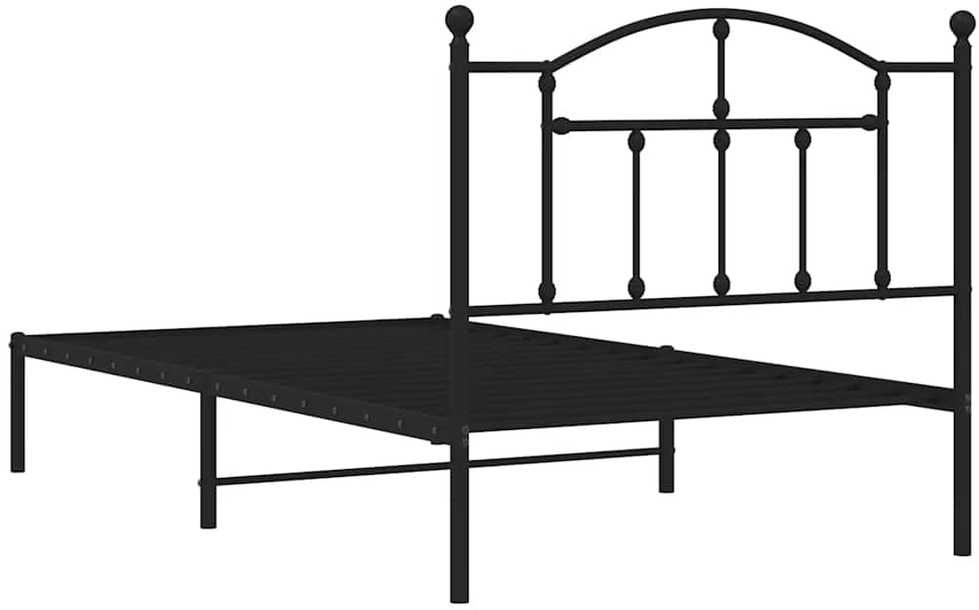 Lova Metalinis lovos rėmas su galvūgaliu, juodos spalvos, 100x190cm