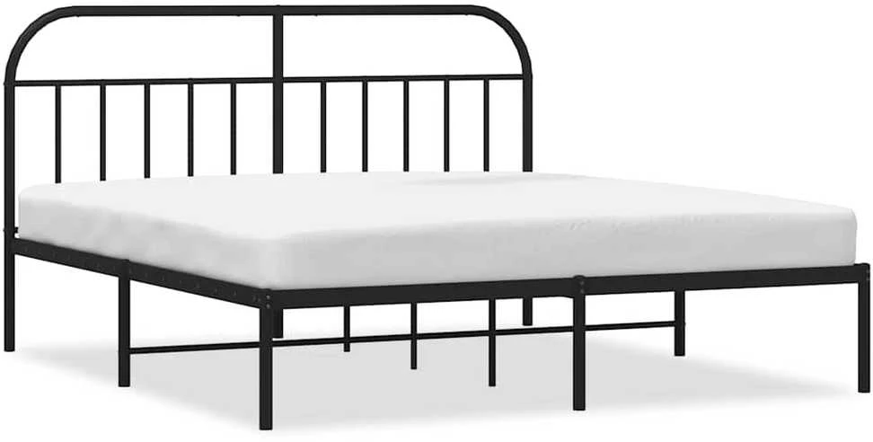 Lova Metalinis lovos rėmas su galvūgaliu, juodos spalvos, 183x213cm