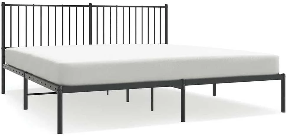 Lova Metalinis lovos rėmas su galvūgaliu, juodos spalvos, 183x213cm