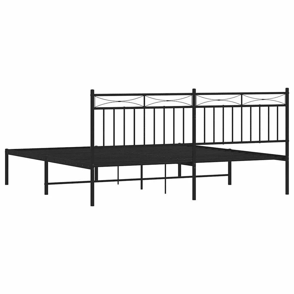 Lova Metalinis lovos rėmas su galvūgaliu, juodos spalvos, 183x213cm