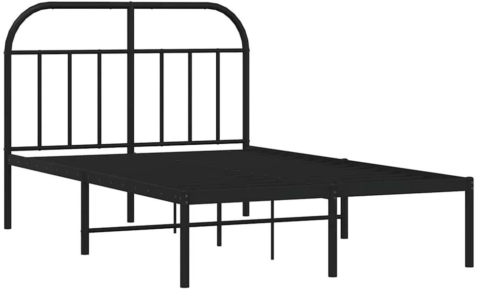 Lova Metalinis lovos rėmas su galvūgaliu, juodos spalvos, 120x190 cm