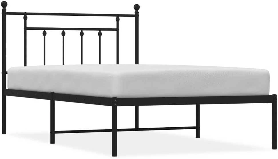 Lova Metalinis lovos rėmas su galvūgaliu, juodos spalvos, 107x203cm