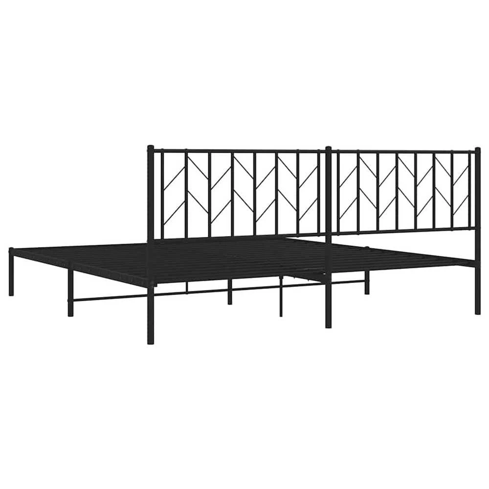Lova Metalinis lovos rėmas su galvūgaliu, juodos spalvos, 193x203cm