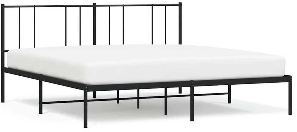 Lova Metalinis lovos rėmas su galvūgaliu, juodos spalvos, 193x203cm