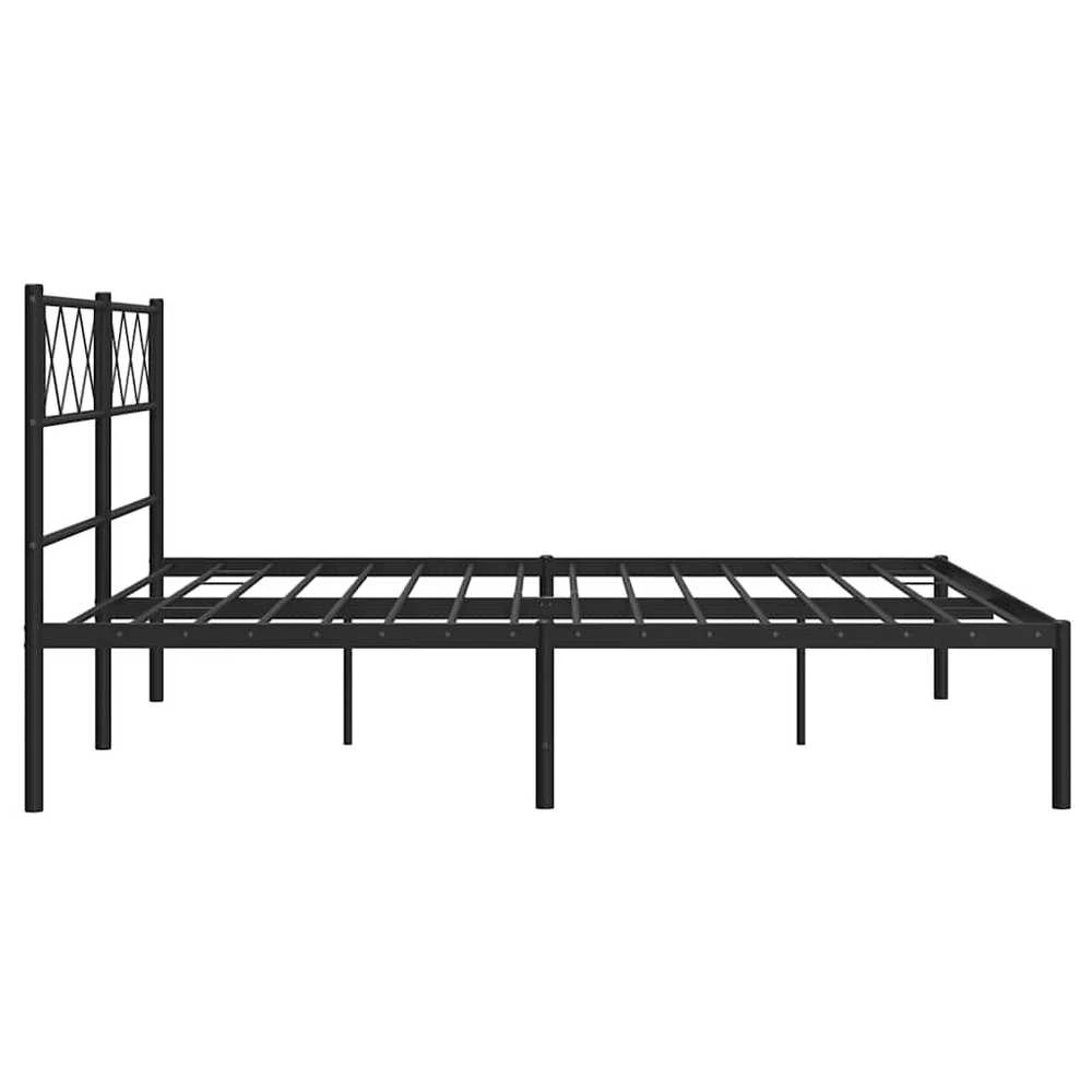 Lova Metalinis lovos rėmas su galvūgaliu, juodos spalvos, 135x190cm
