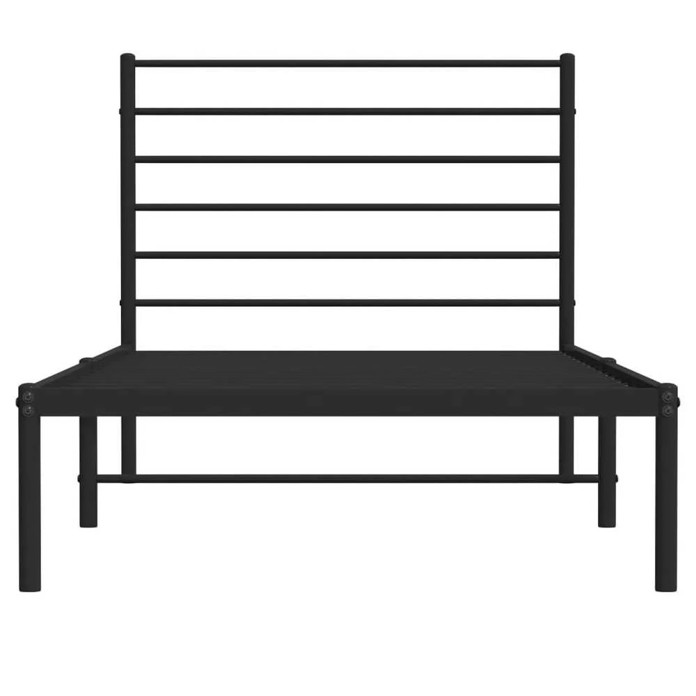 Lova Metalinis lovos rėmas su galvūgaliu, juodos spalvos, 107x203cm